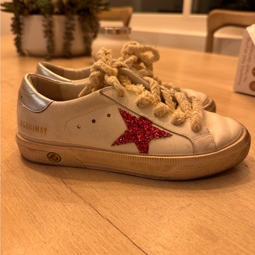 Golden Goose Kids Sneakers White and Fuchsia Glitter Star